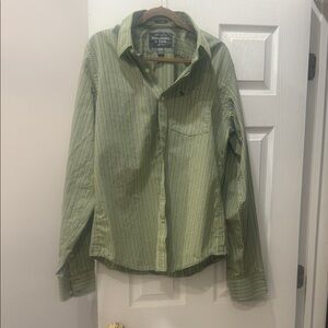 Abercrombie & Fitch Olive Striped Shirt
